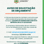 AVISO DE SOLICITAÇÃO DE ORÇAMENTO